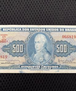 500 CRUZEIROS - 1962 - CÉDULA C047 MBC/SOB EXCESSO DE TINTA